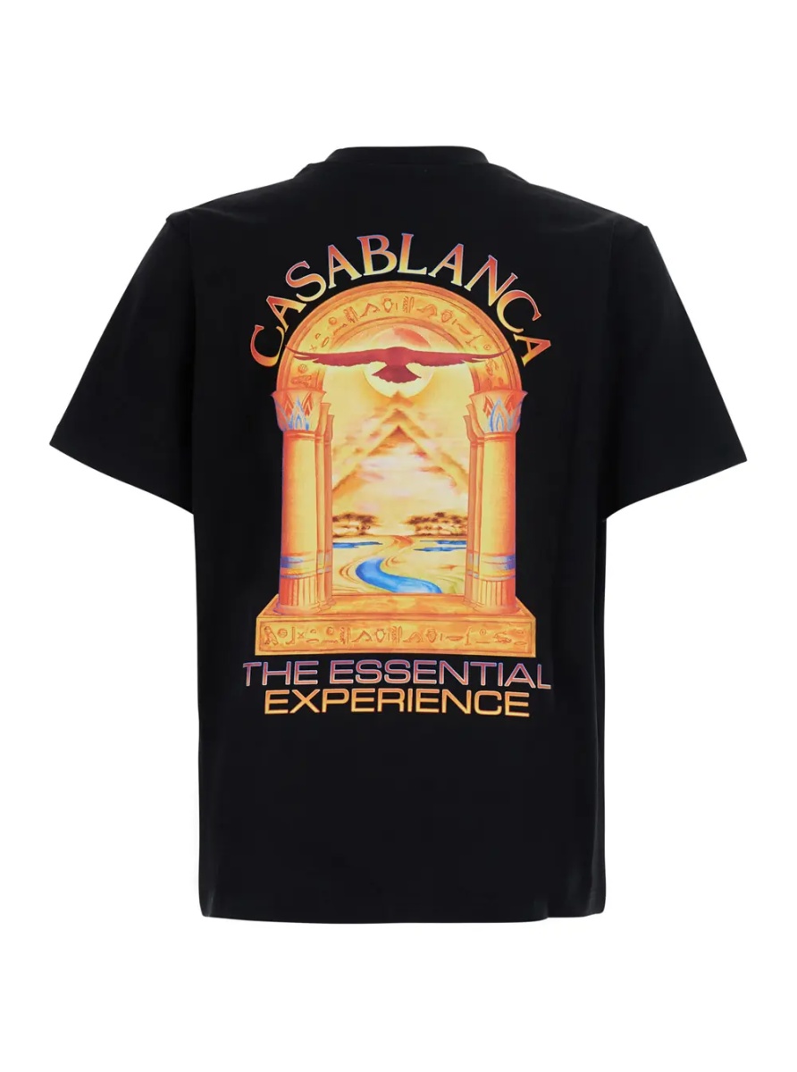 Tricou Black Crew neck T-shirt with logo detail on the front and maxi logo on the back in cotton for men - Img 2