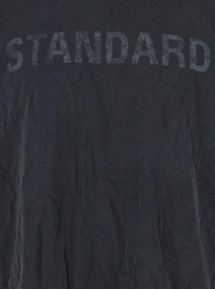 Tricou Black Crewneck T-Shirt with Logo Print on the Front in Cotton Man - Img 3