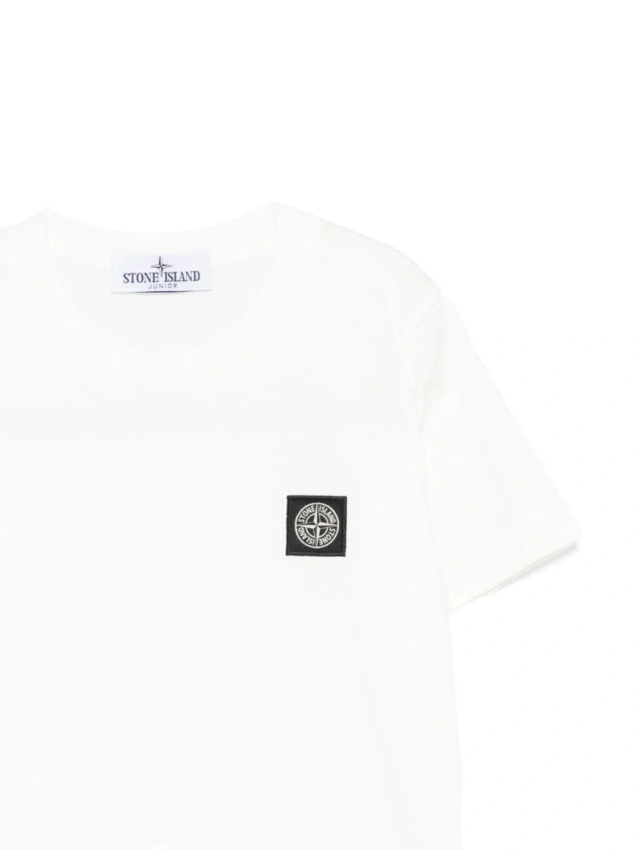 Tricou Black T-Shirt with Round Neck and Logo Patch on the Front in Cotton Boy - Img 5