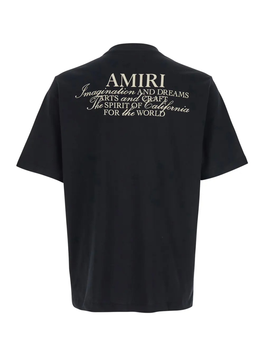 Tricou Black T-Shirt with Spirit Print on the Front in Cotton Men - Img 2