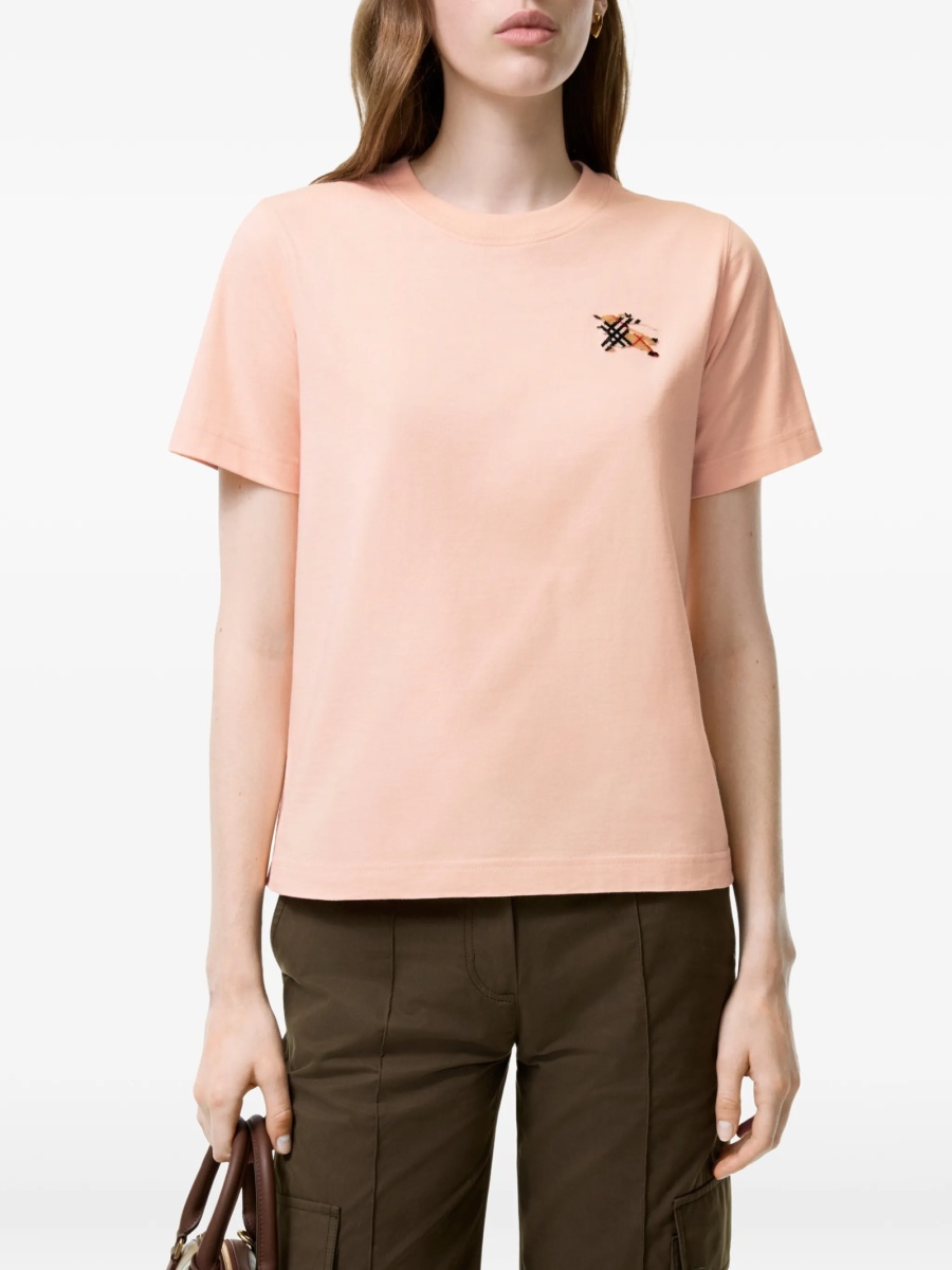 Tricou Burberry roz din bumbac - Img 2