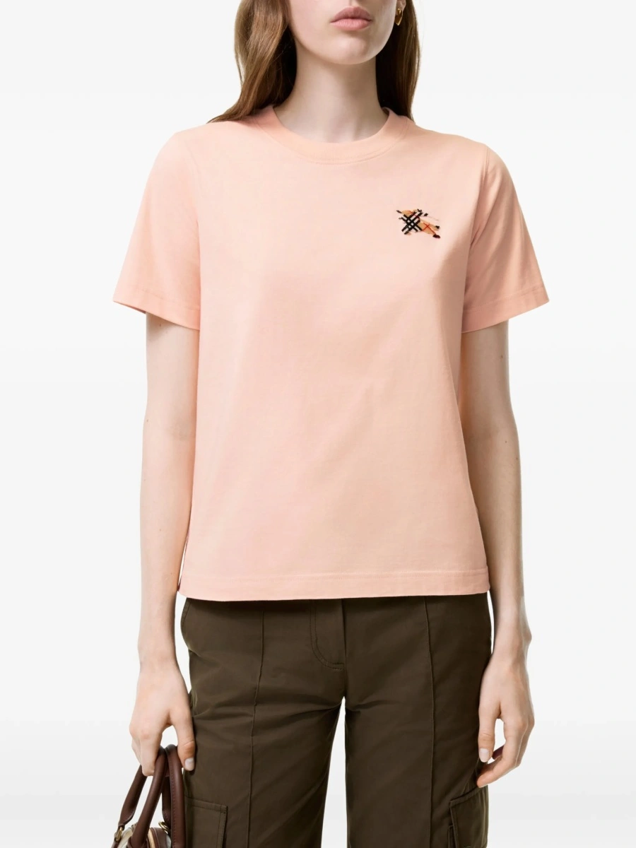 Tricou Burberry roz din bumbac - Img 2