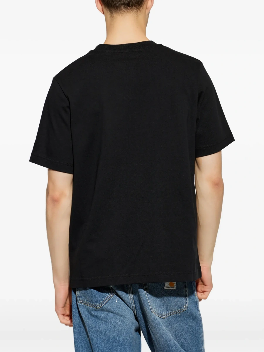 Tricou Casablanca negru din bumbac cu logo imprimat pe piept - Img 6