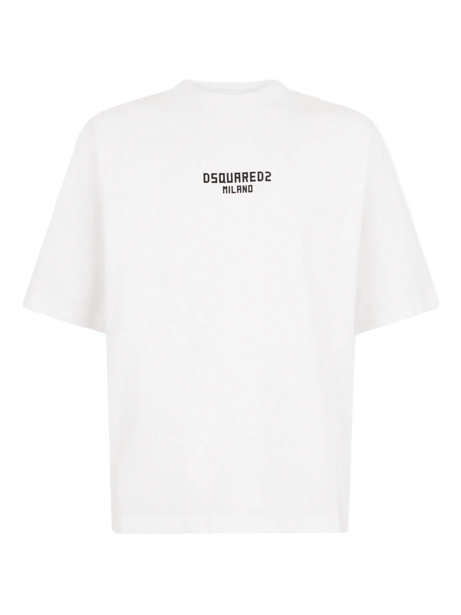 Tricou DSQUARED2 alb din bumbac - Img 5