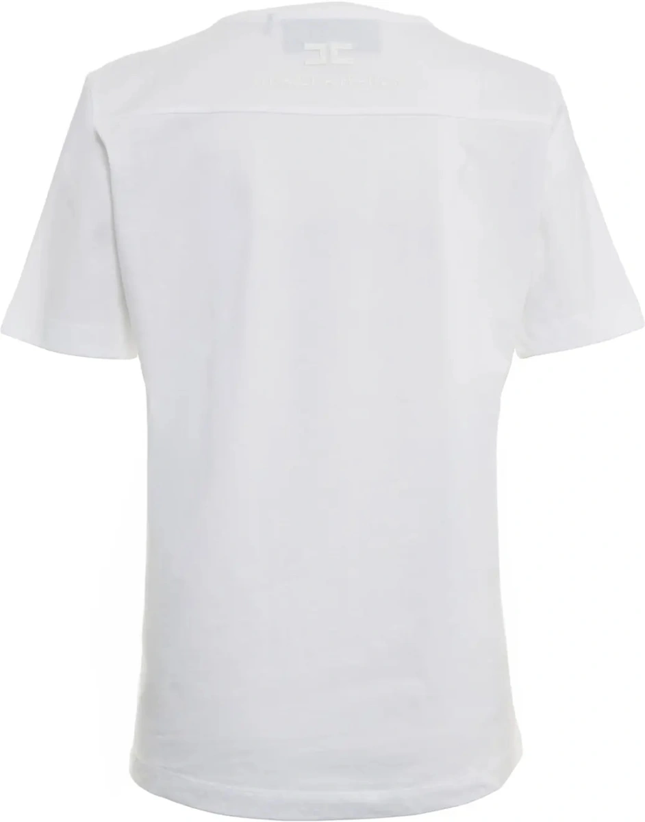 Tricou Elisabetta Franchi alb din bumbac - Img 3