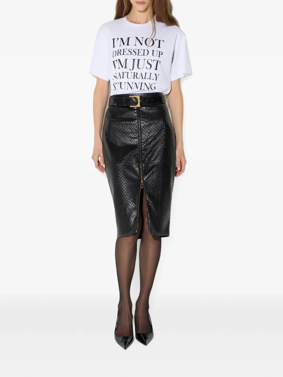Tricou Elisabetta Franchi alb din bumbac - Img 4