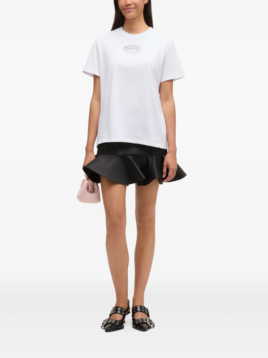 Tricou Ganni alb - Img 2