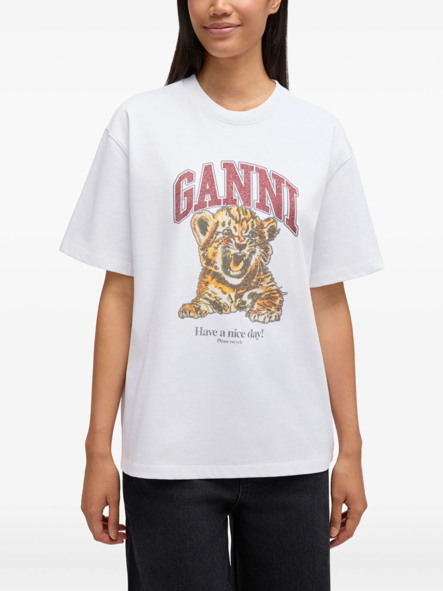 Tricou Ganni alb - Img 3