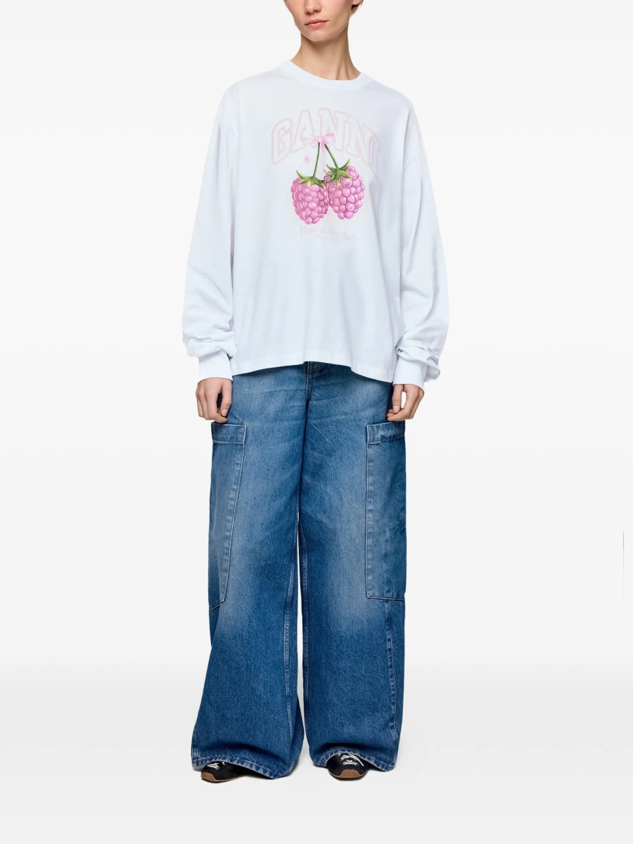 Tricou Ganni alb - Img 2
