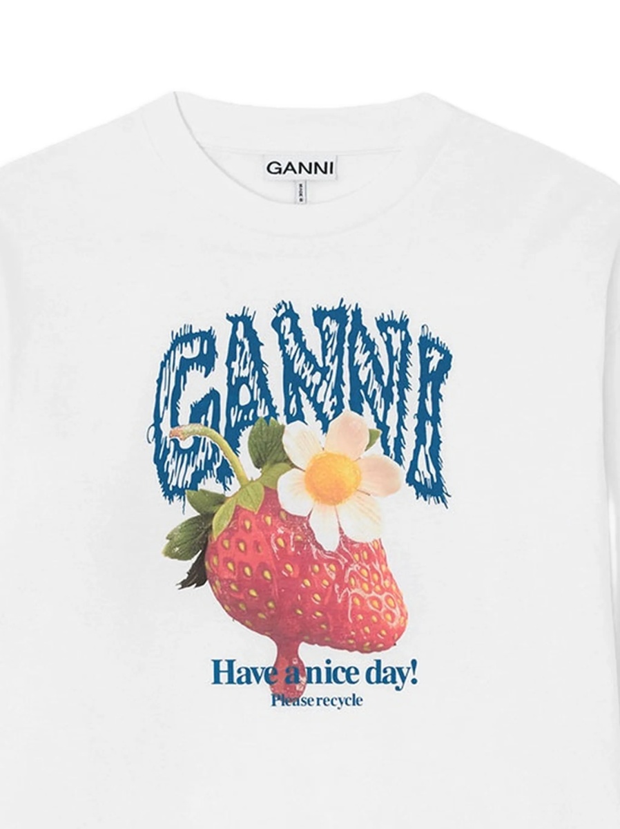 Tricou Ganni alb - Img 2