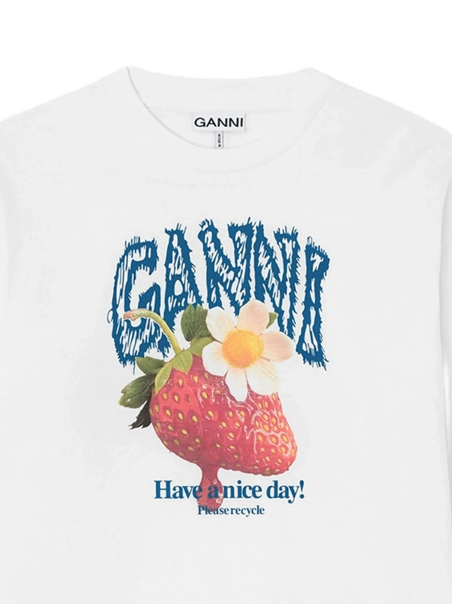 Tricou Ganni alb - Img 2