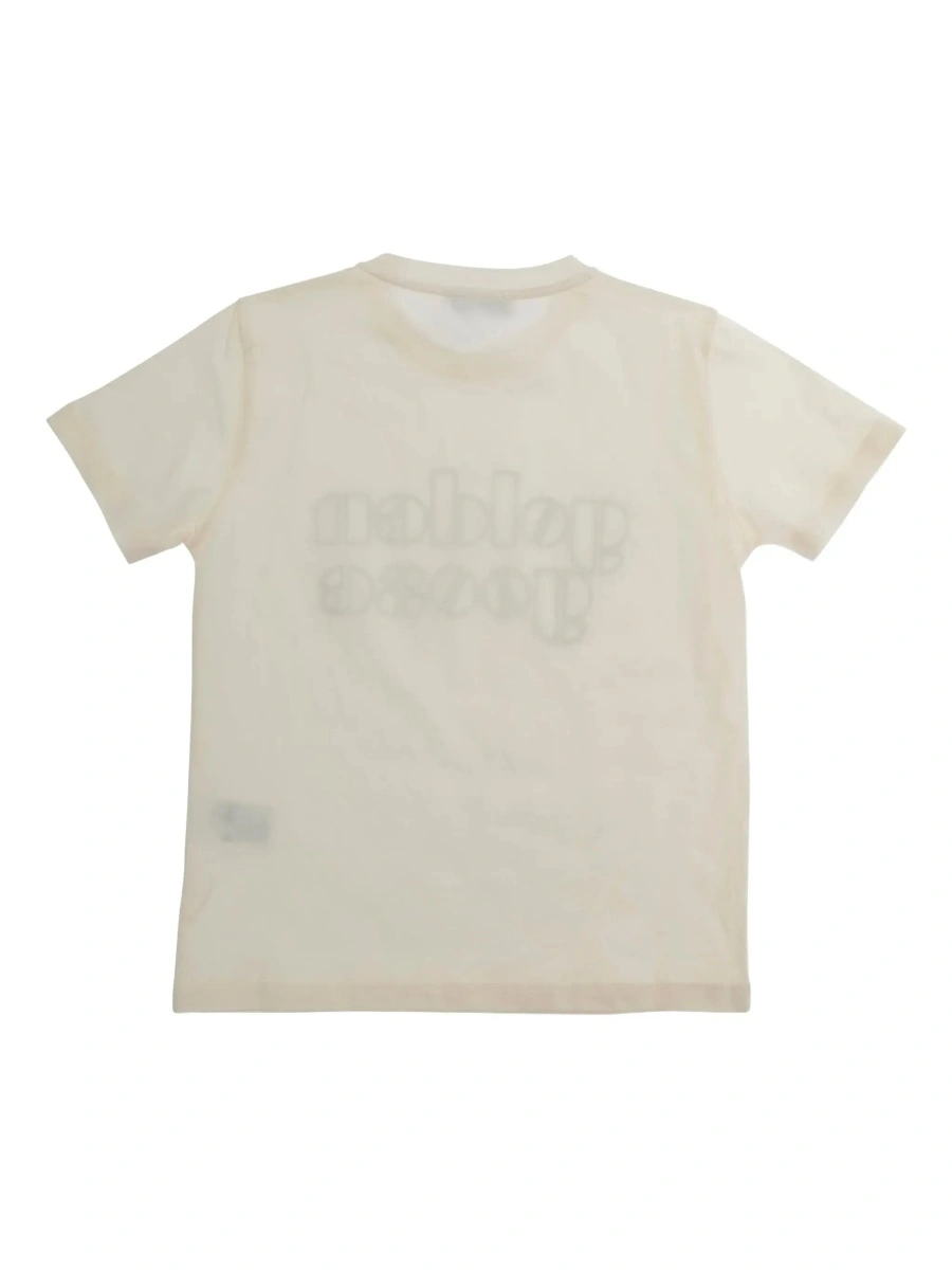 Tricou GOLDEN GOOSE KIDS alb din bumbac - Img 4