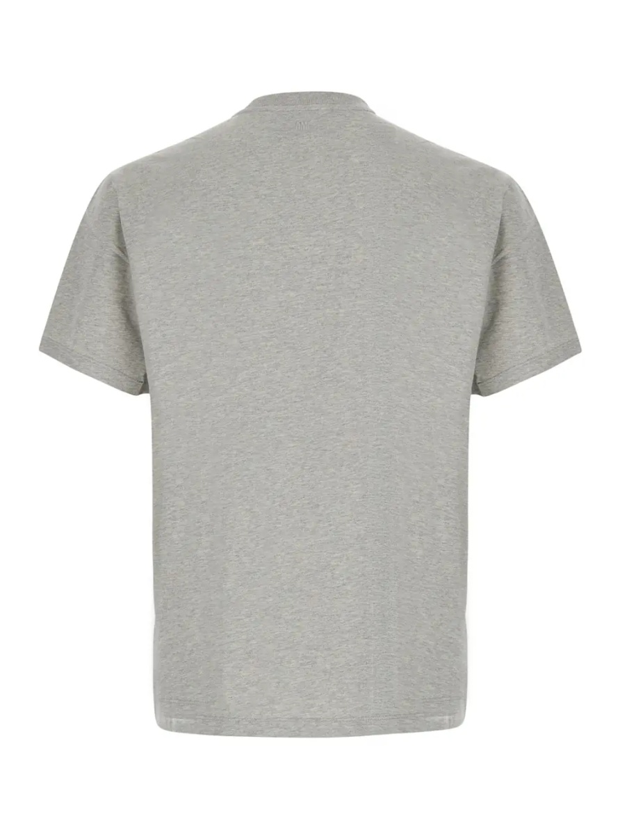 Tricou Gray Crew Neck T-Shirt with ADC Embroidery on the Front in Cotton for Men - Img 2