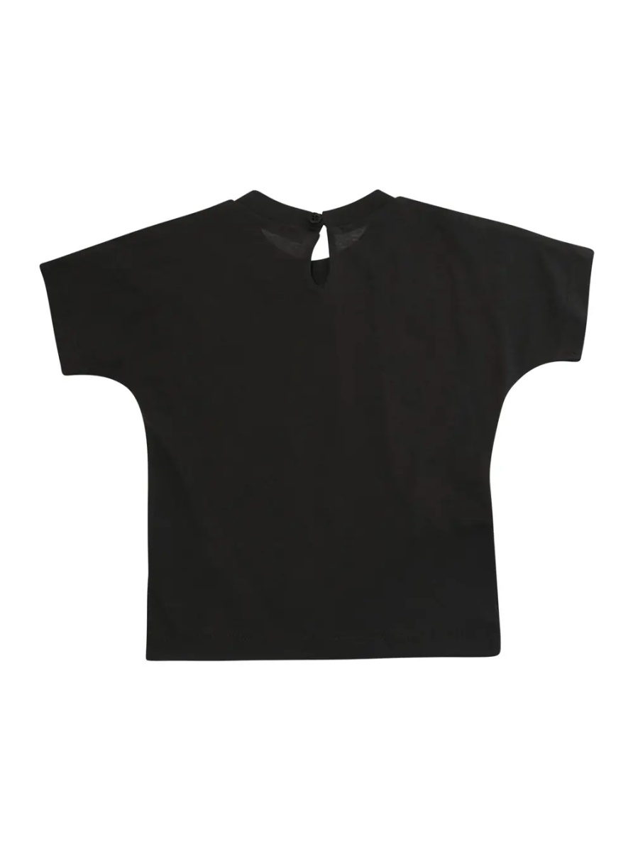 Tricou Grey T-shirt with logo lettering on the front in cotton baby - Img 2