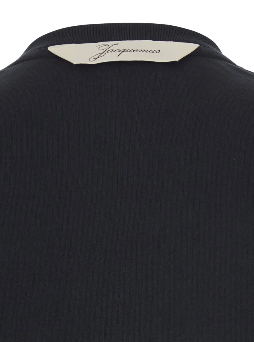 Tricou 'Le T-Shirt Rond Carre' Black Crew Neck T-Shirt with Long Sleeves in Tech Fabric for Men - Img 3