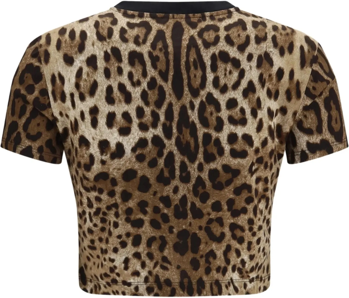 Tricou Leopard-print cropped T-shirt - Img 4