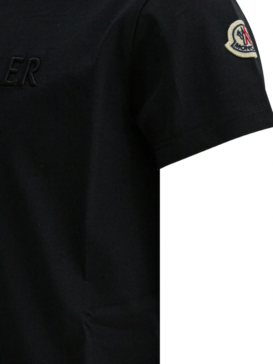 Tricou Moncler negru din bumbac - Img 6