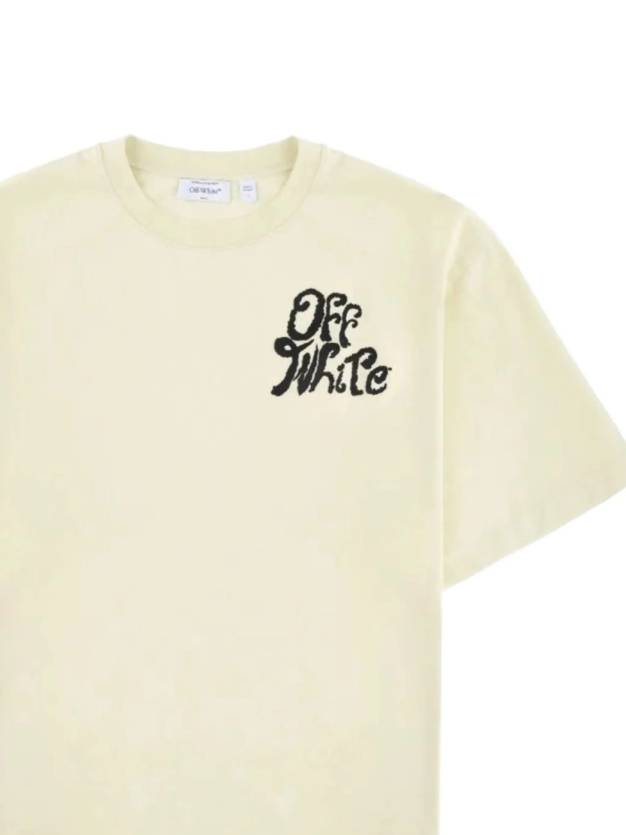 Tricou Off-White verde din bumbac - Img 3