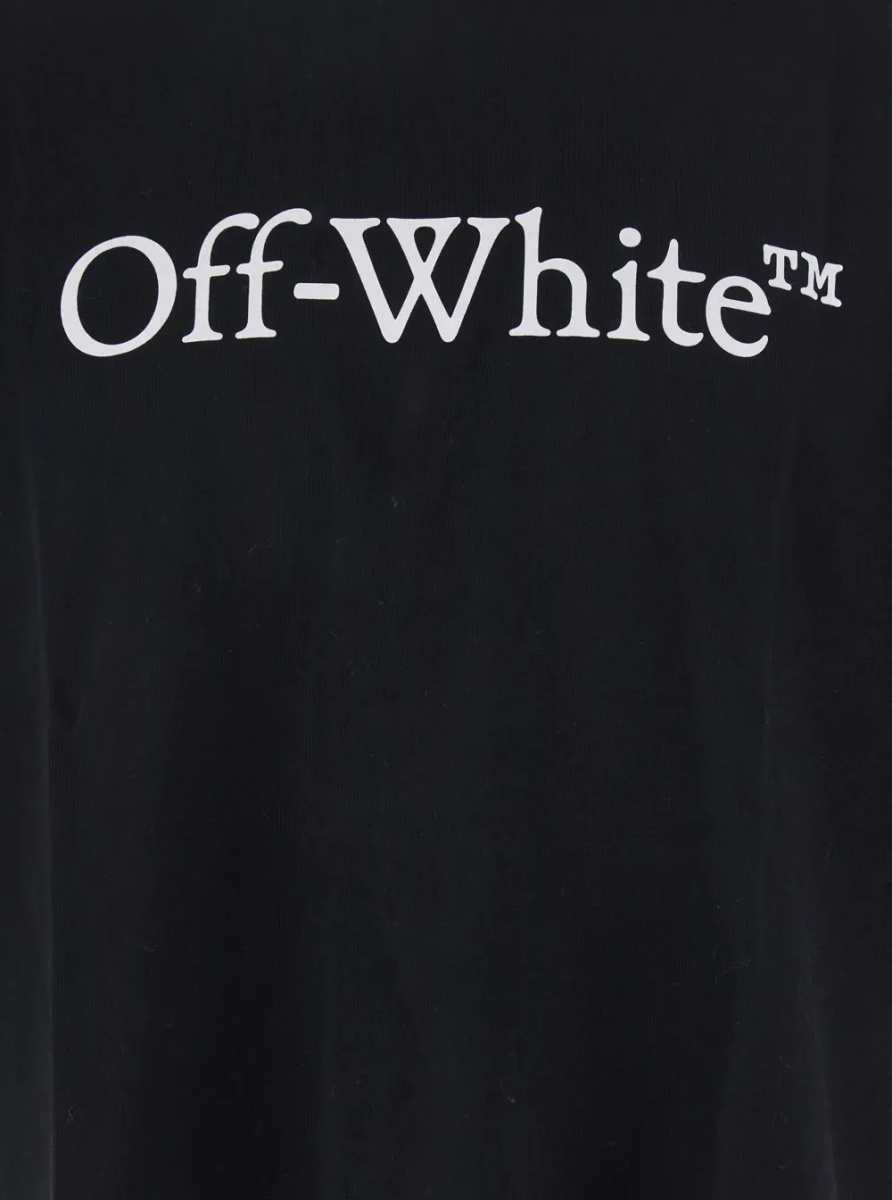 Tricou Oversized T-Shirt 'Logo' with Contrasting Logo Print in Black Cotton for Men - Img 3