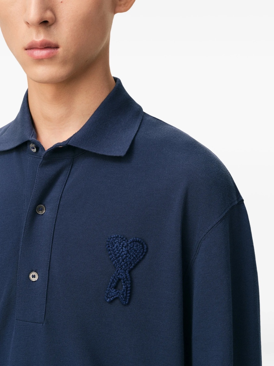 Tricou Polo AMI Paris ami de coeur albastru - Img 5