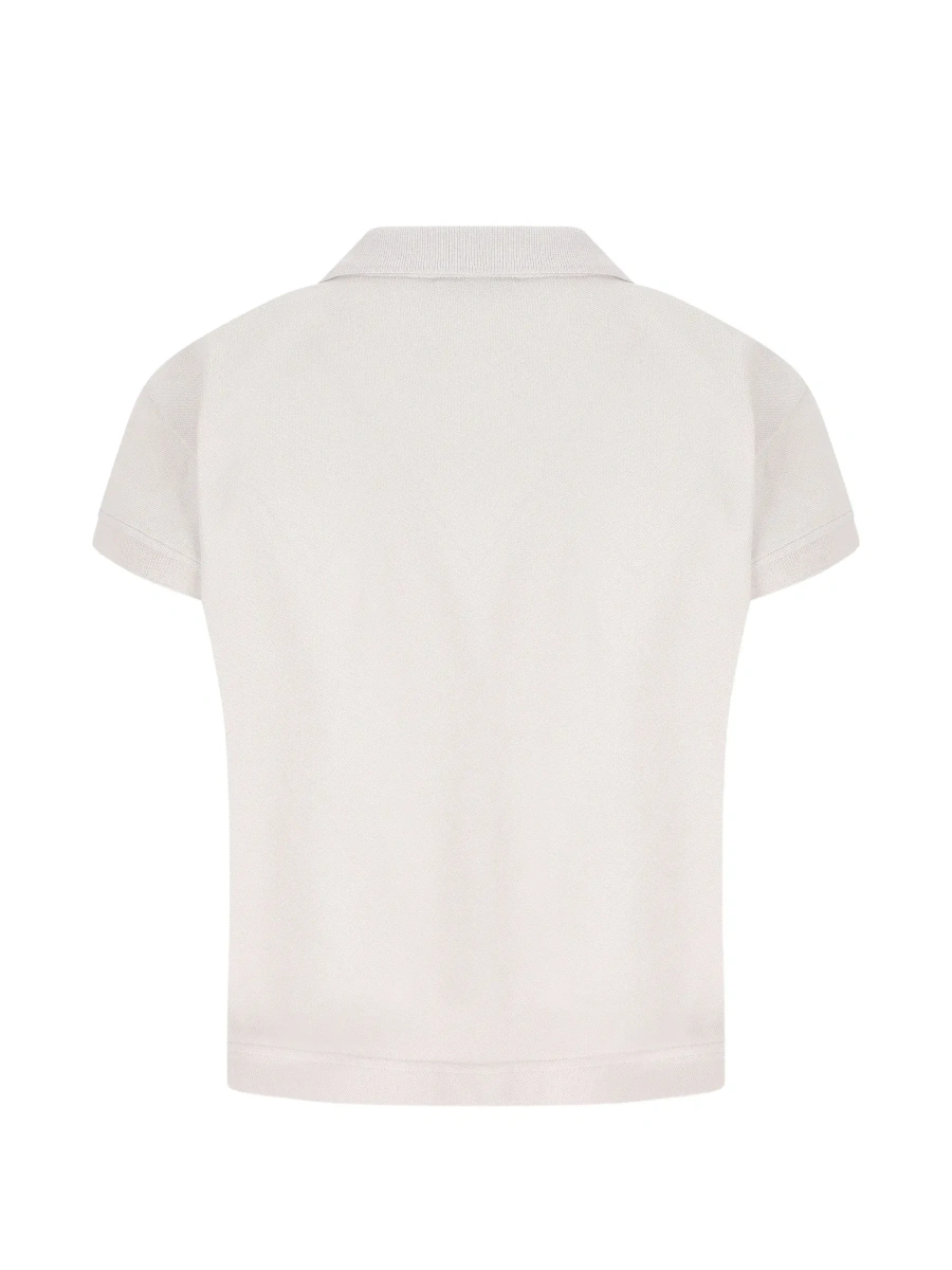 Tricou polo Balenciaga alb din bumbac - Img 4