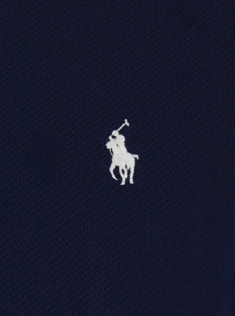 Tricou Polo Blue Polo Shirt with Classic Collar and Pony Embroidery on the Front in Cotton for Men - Img 3