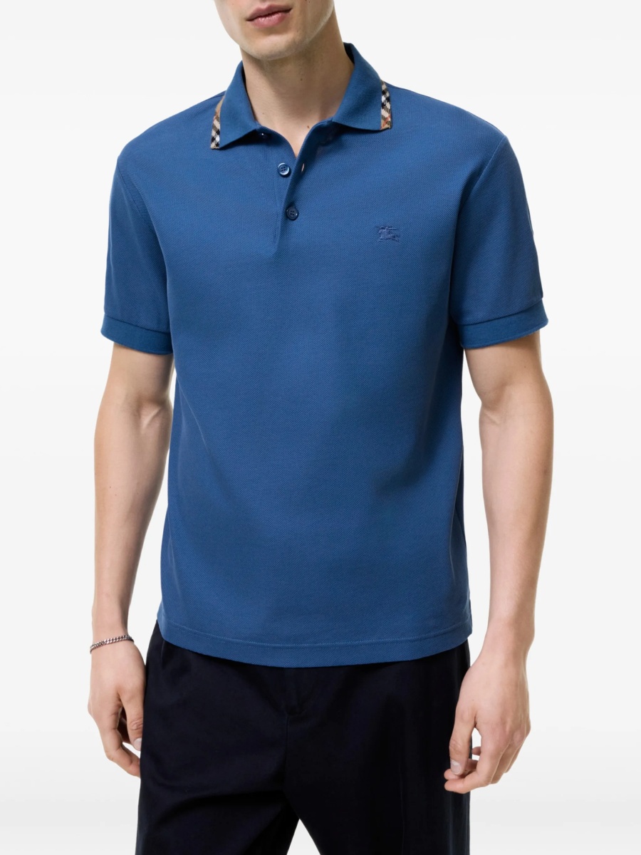 Tricou Polo Burberry albastru din bumbac - Img 2