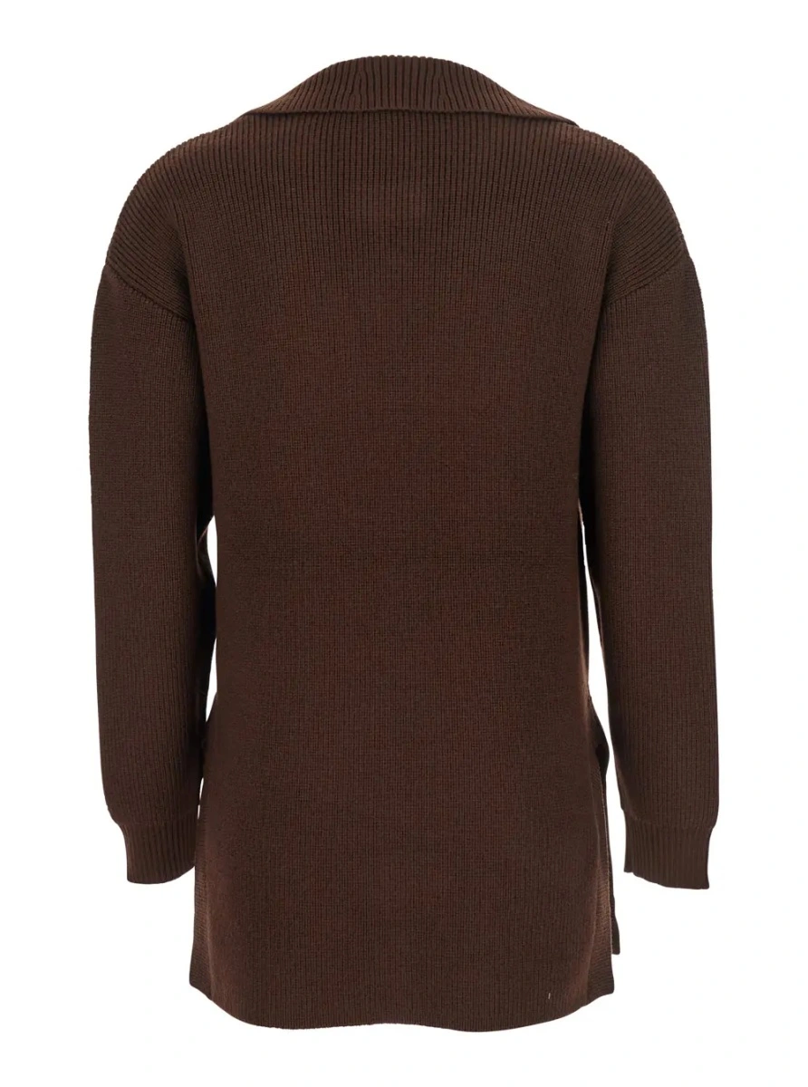 Tricou polo Elisabetta Franchi maro din lana - Img 2