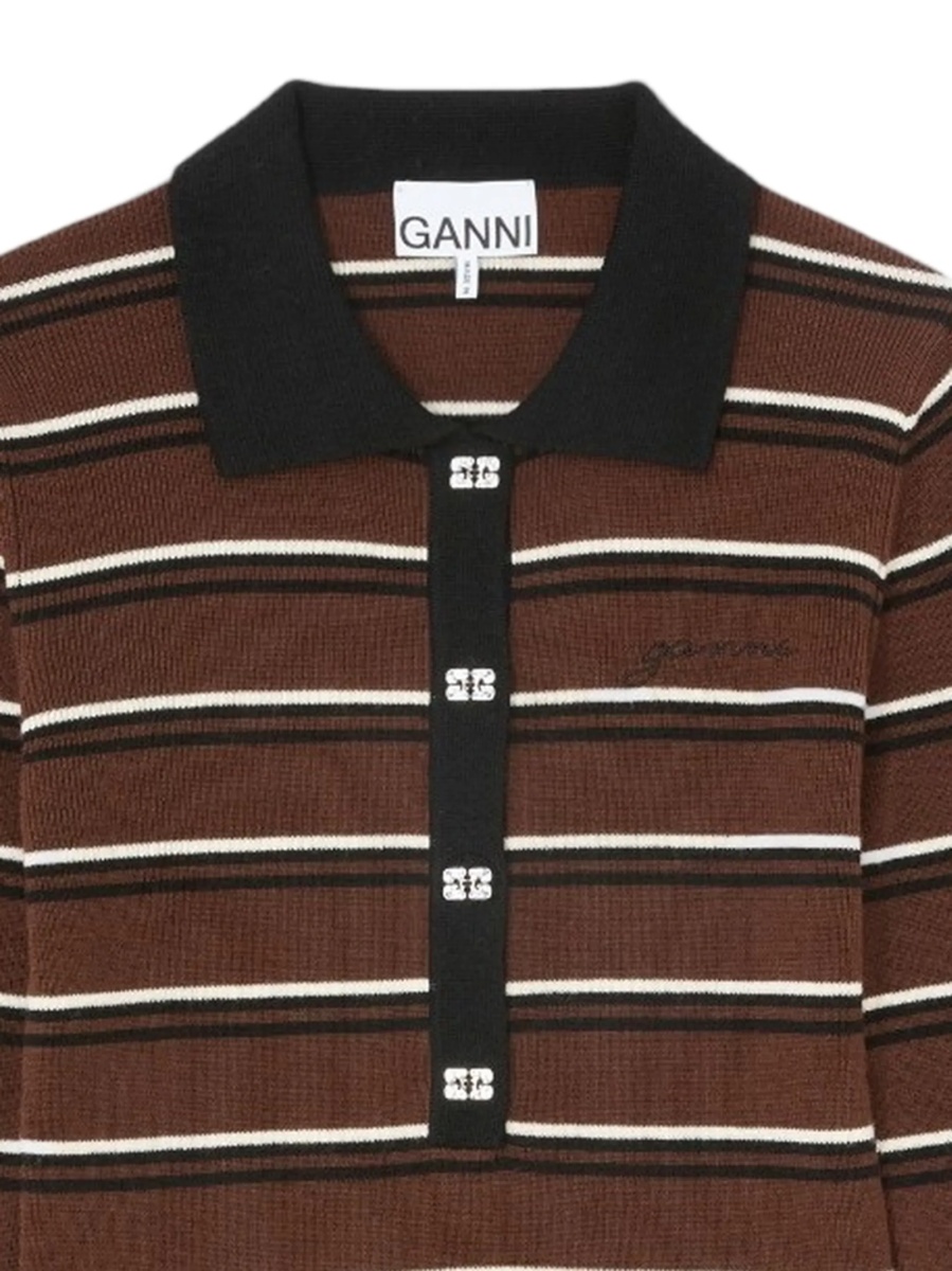 Tricou Polo Ganni maro - Img 2