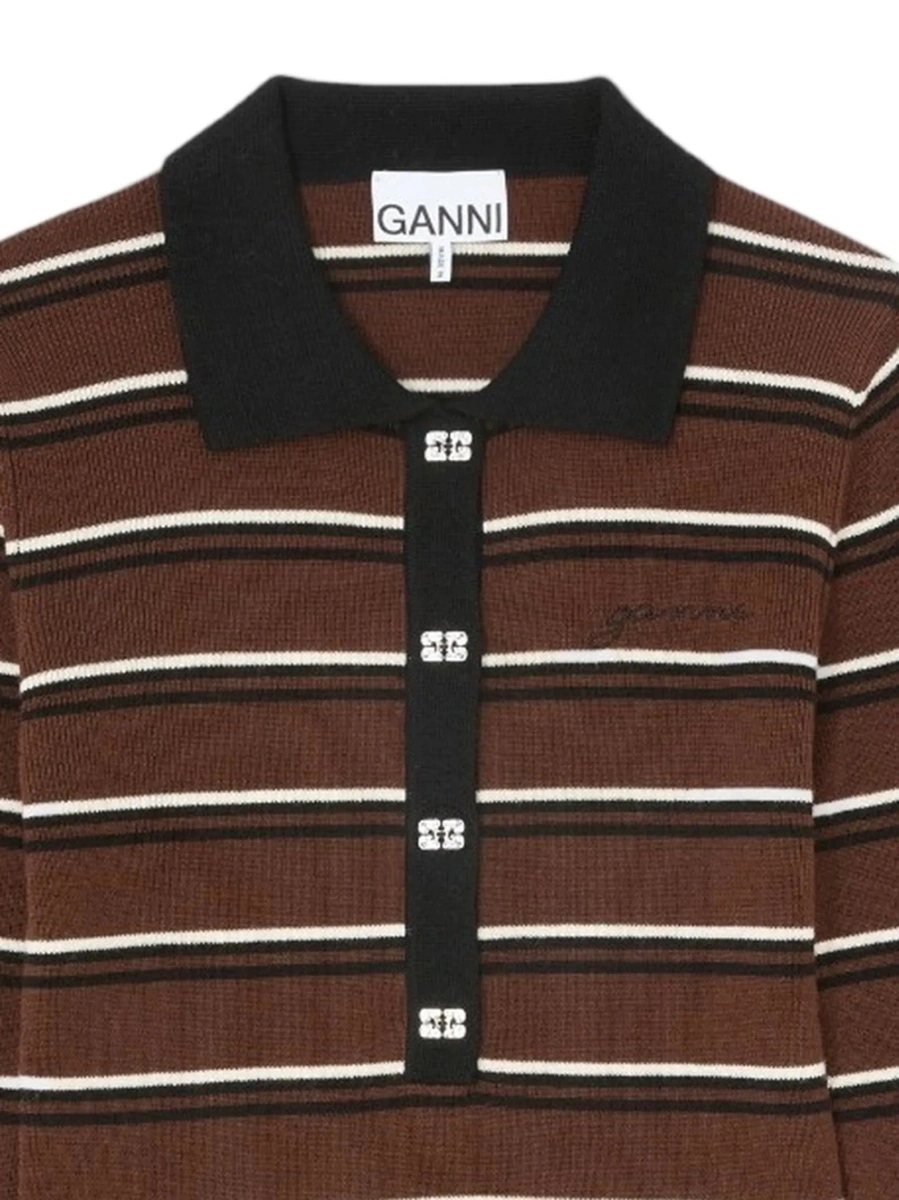 Tricou Polo Ganni maro - Img 2