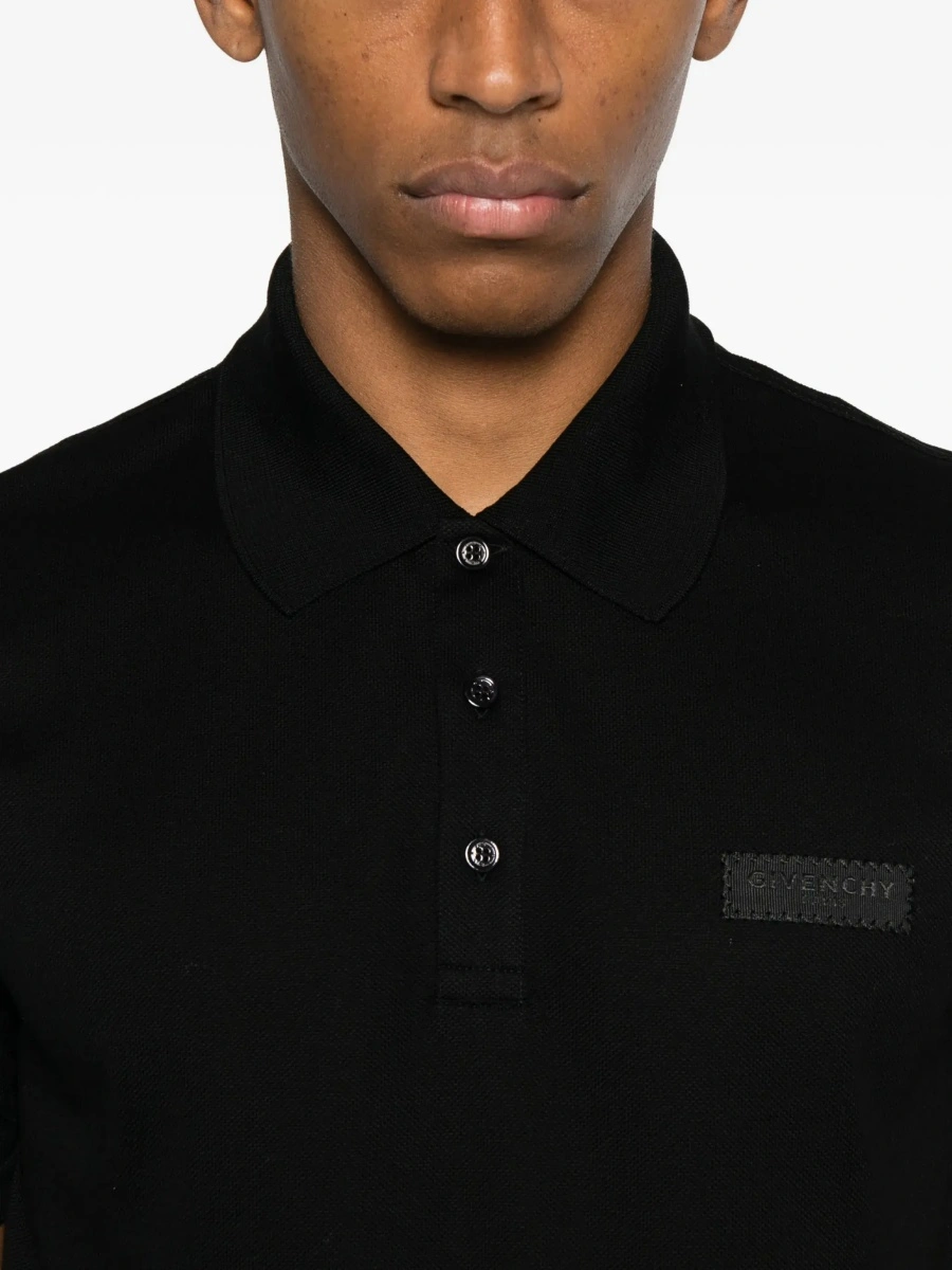 Tricou polo Givenchy negru din bumbac - Img 7