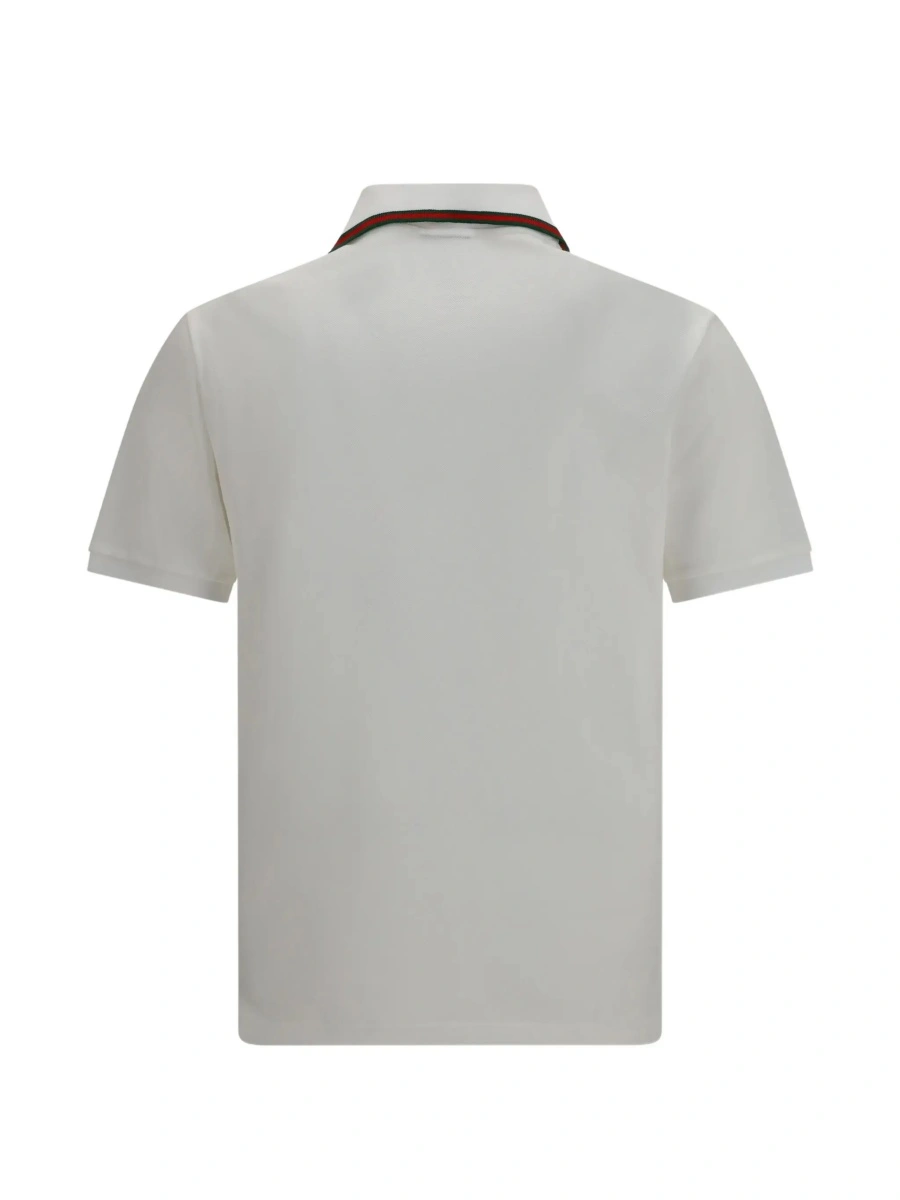 Tricou polo Gucci alb din bumbac - Img 4