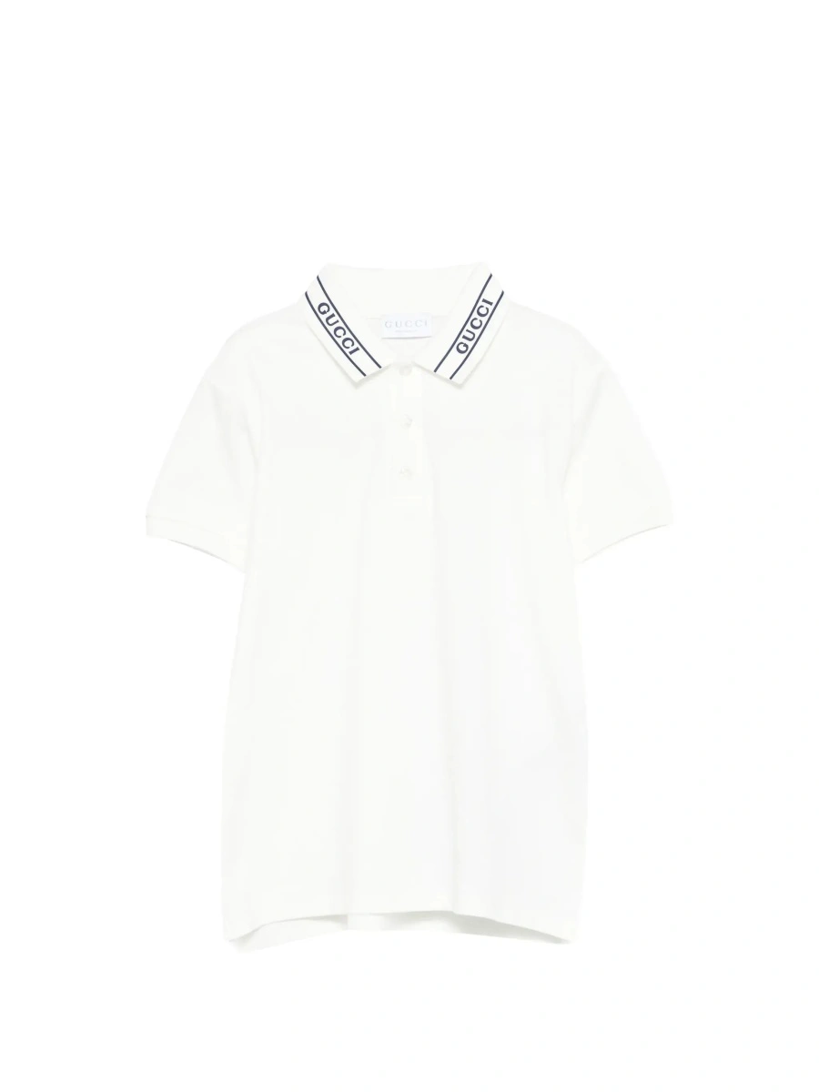 Tricou polo Gucci alb din bumbac - Img 6