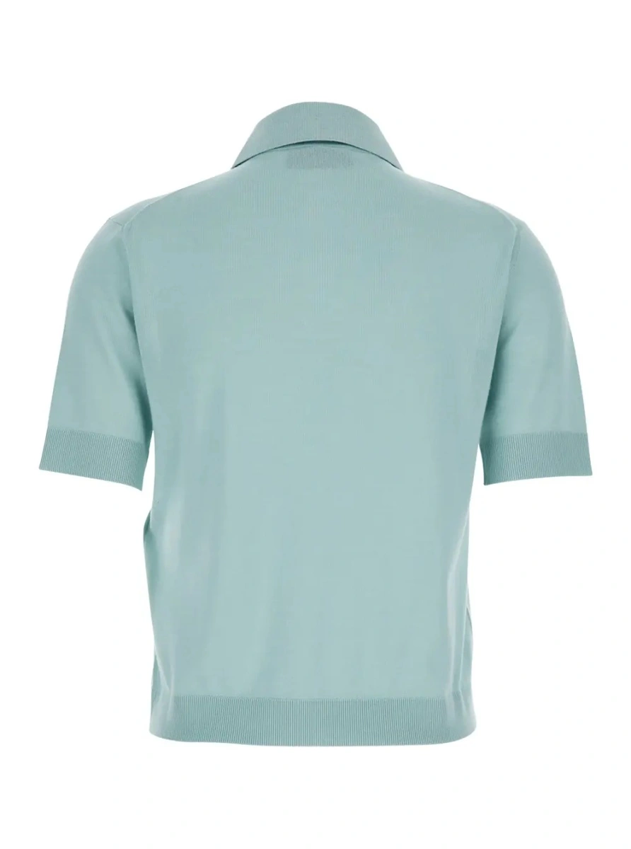 Tricou polo Gucci albastru din lana - Img 2