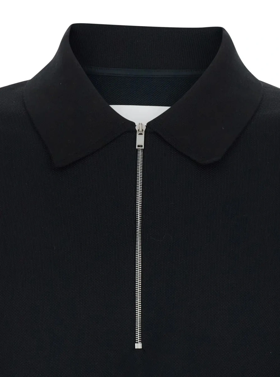 Tricou polo Jil Sander negru din bumbac - Img 3