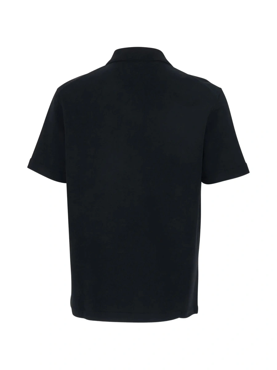 Tricou polo Jil Sander negru din bumbac - Img 4