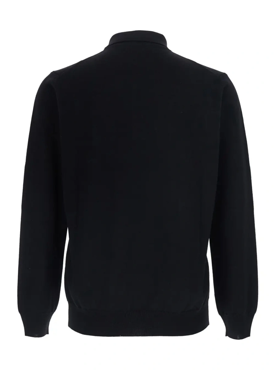 Tricou polo Kangra negru din lana merinos - Img 2