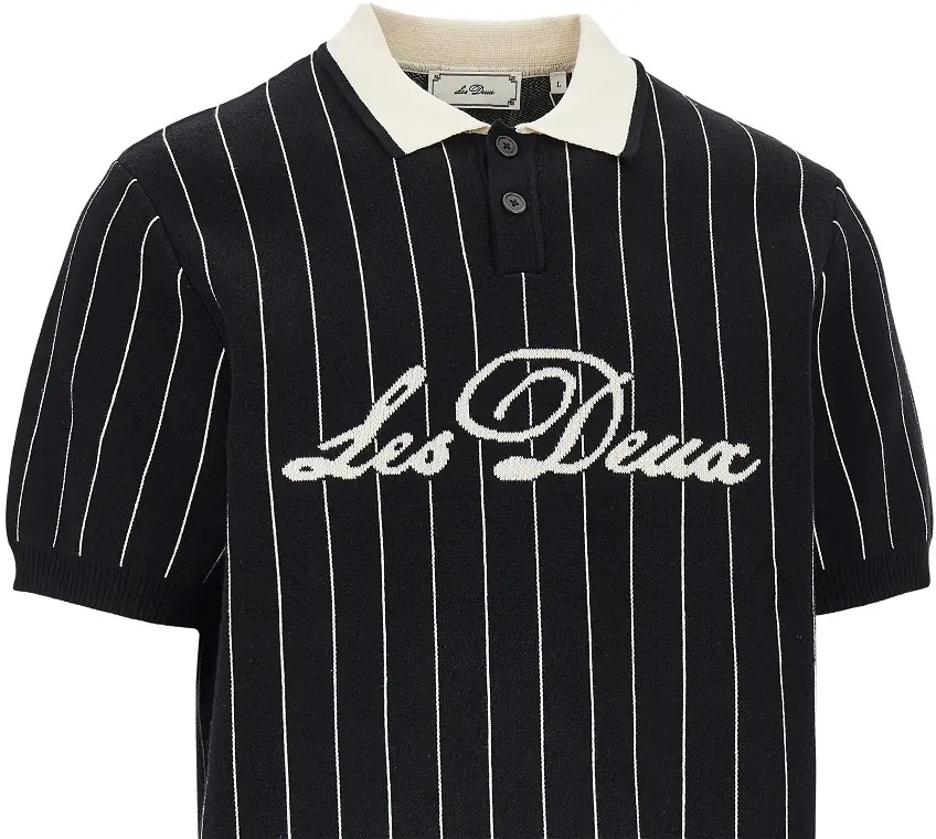 Tricou Polo Knitted polo shirt with striped motif - Img 2