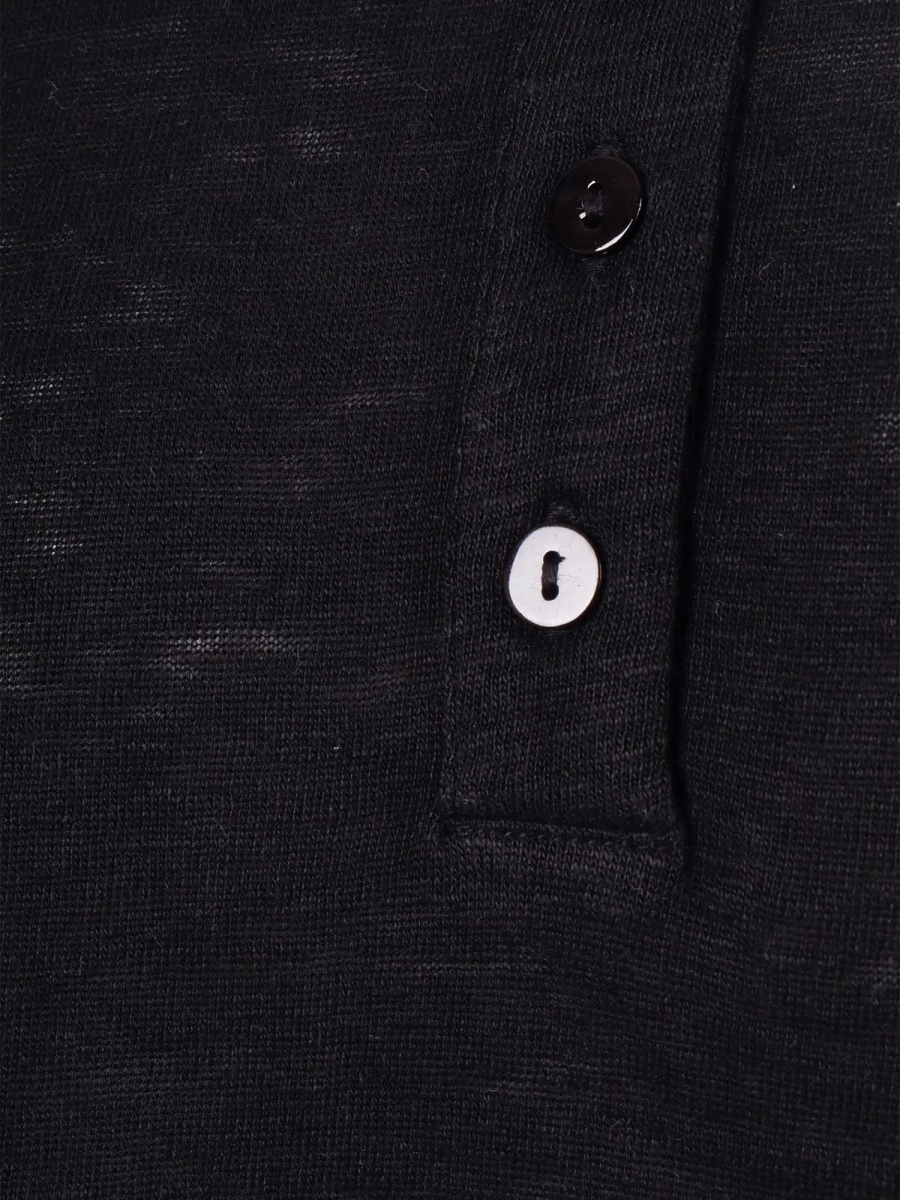 Tricou Polo Linen jersey Henley shirt with buttons - Img 3