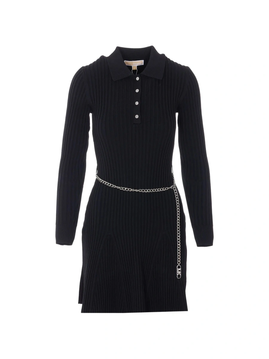 Tricou polo Michael Kors negru din vascoza - Img 7