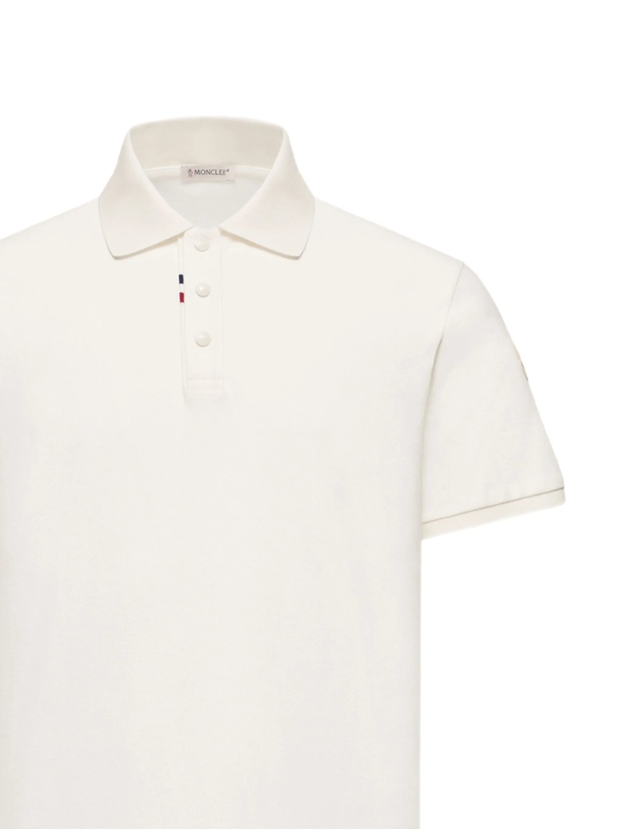 Tricou Polo Moncler alb din bumbac - Img 2