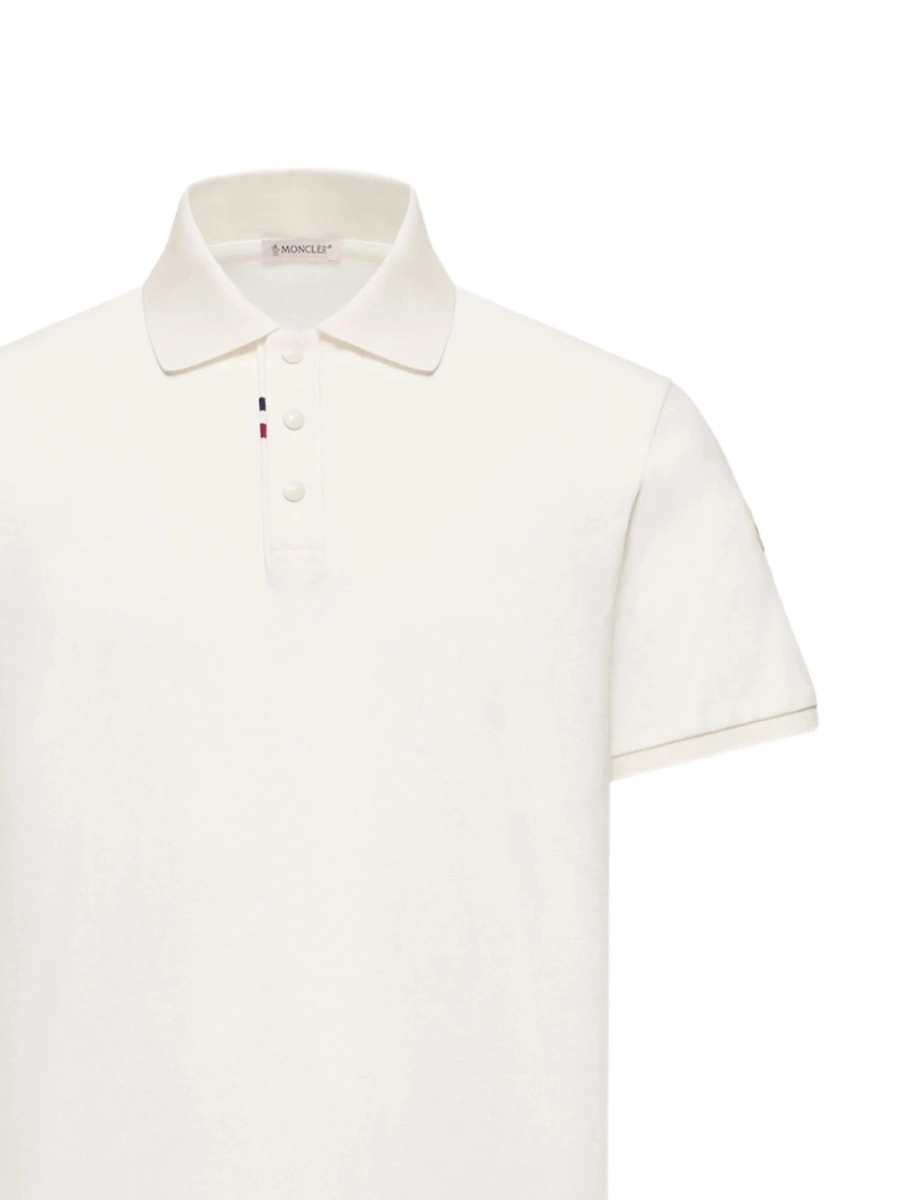 Tricou Polo Moncler alb din bumbac - Img 2