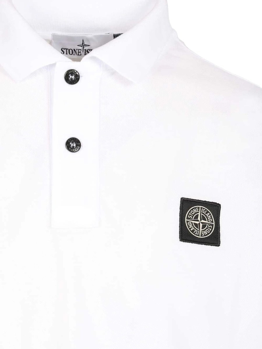 Tricou Polo Stone Island alb - Img 3