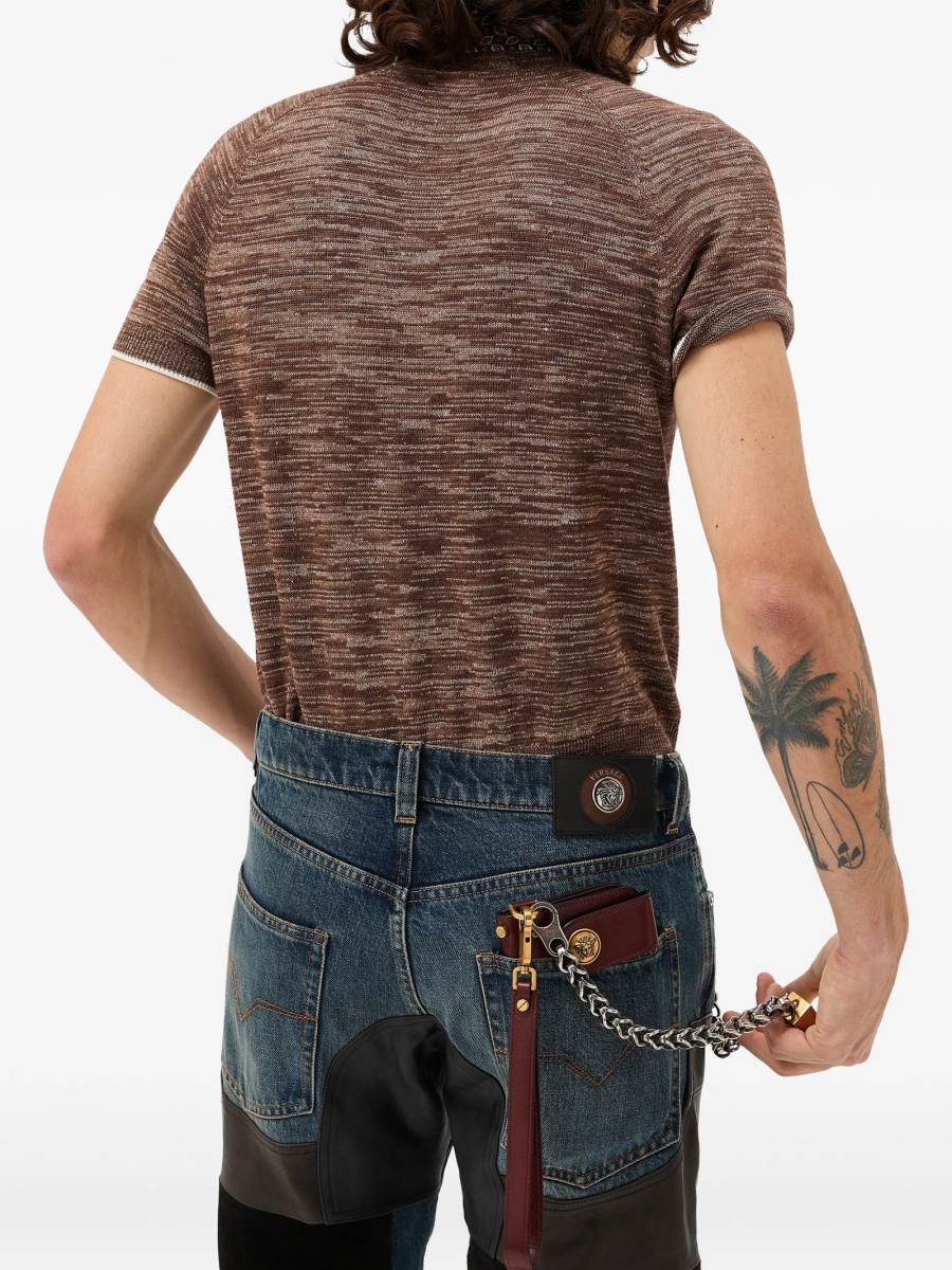 Tricou Polo Versace Greca maro - Img 3