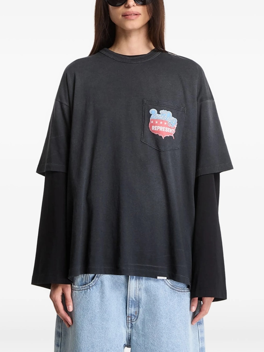Tricou REPRESENT negru din canepa si bumbac - Img 4