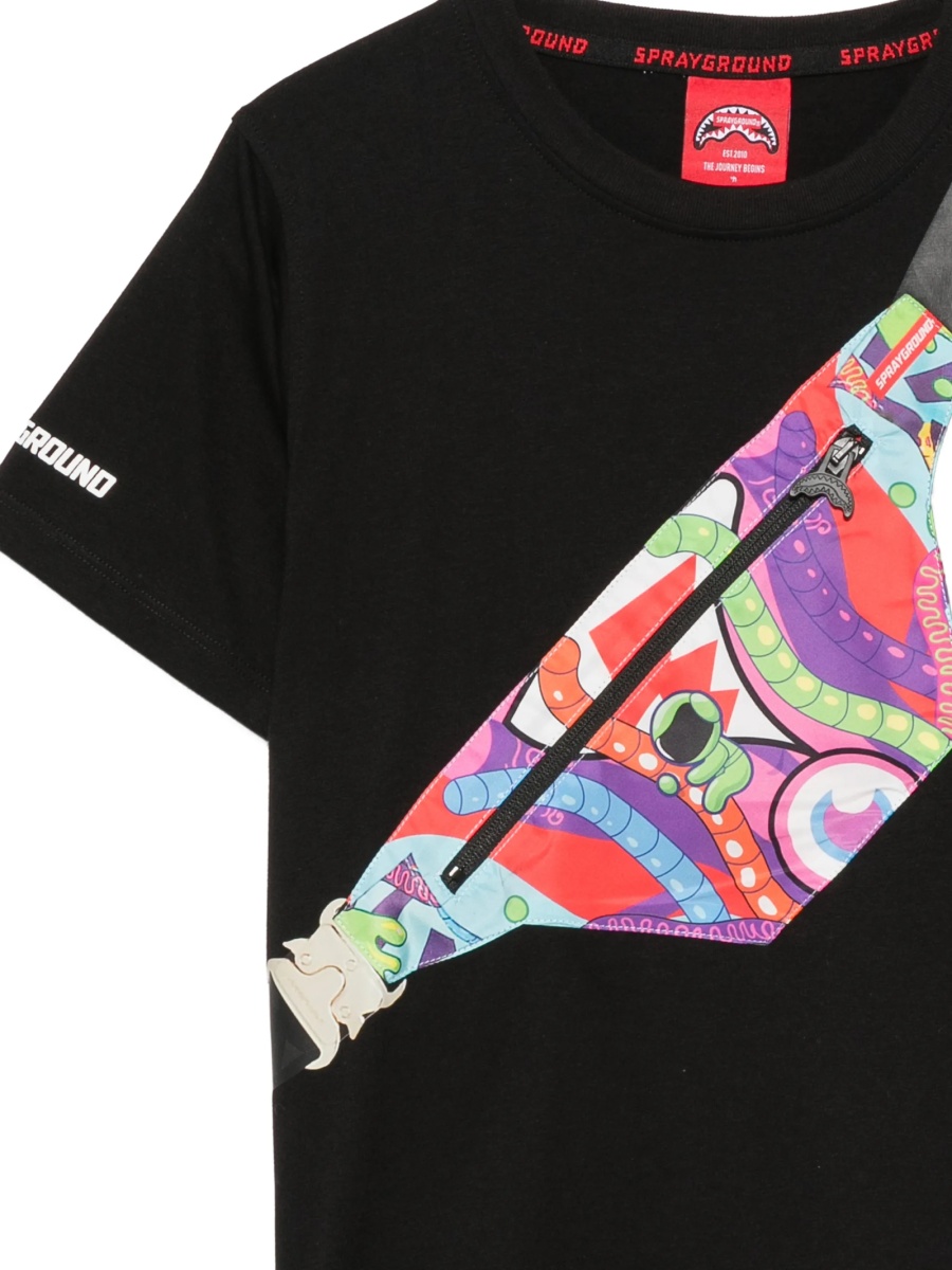 Tricou Sprayground negru din bumbac - Img 3