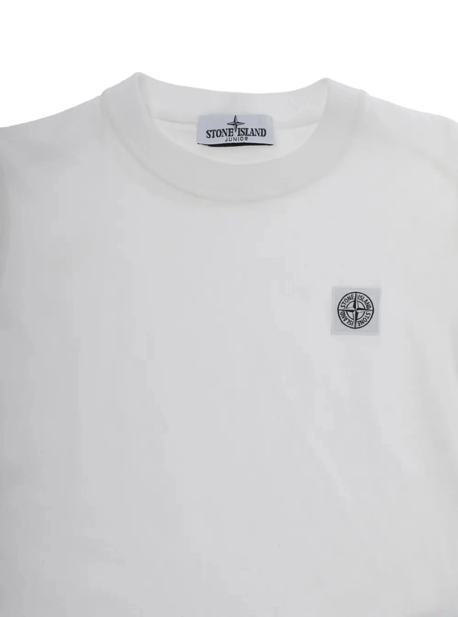 Tricou Stone Island alb din bumbac - Img 3