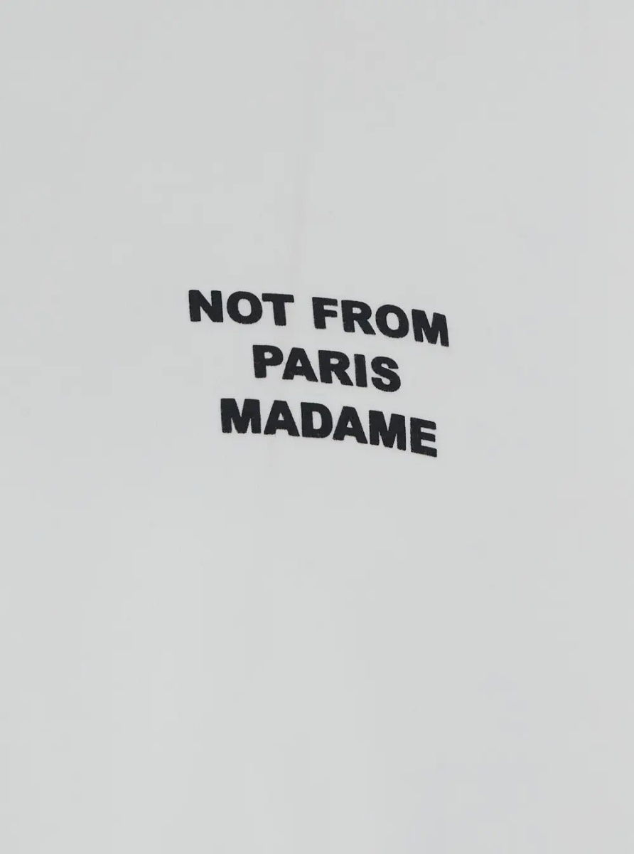 Tricou T-Shirt 'Le T-Shirt Slogan' Crew Neck with Slogan Print on Front and Back in White Cotton for Men - Img 3