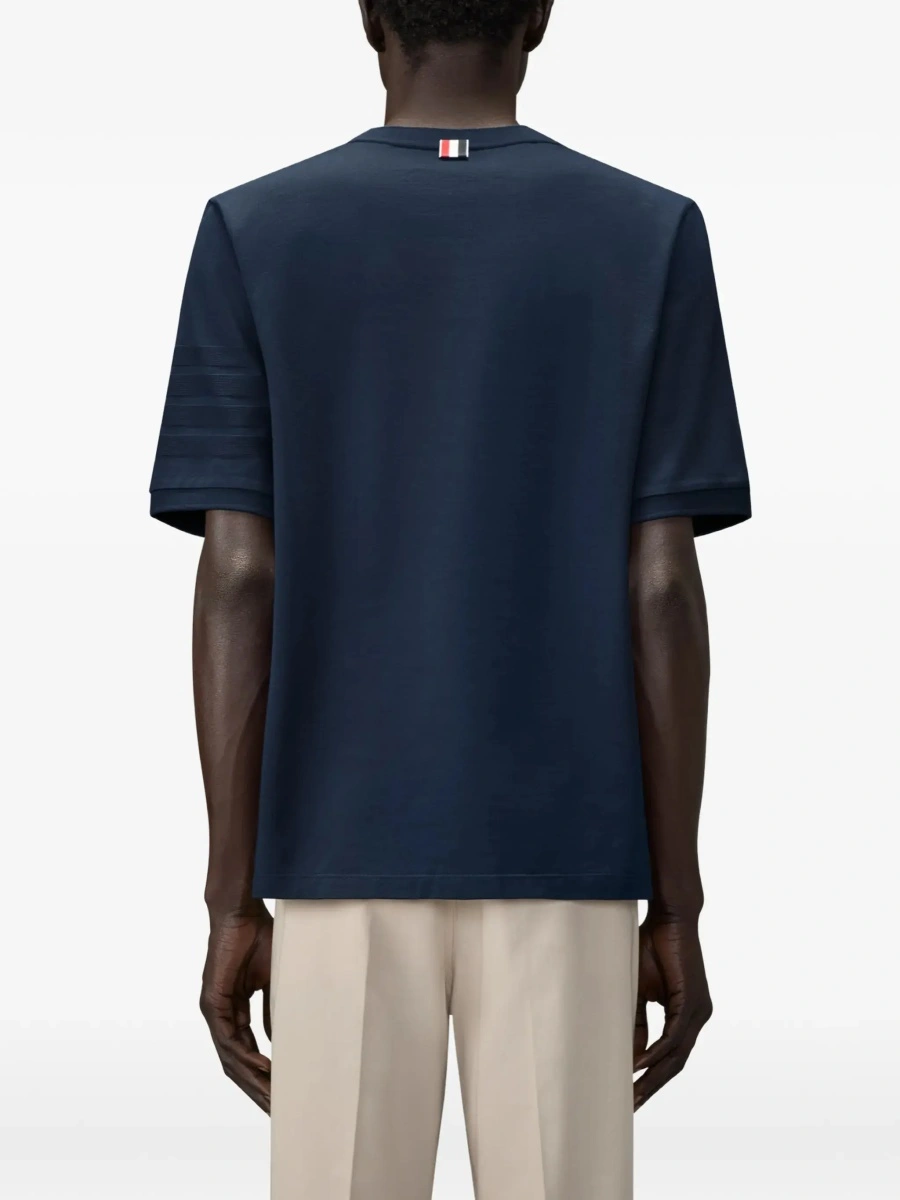 Tricou Thom Browne albastru din jerse - Img 6