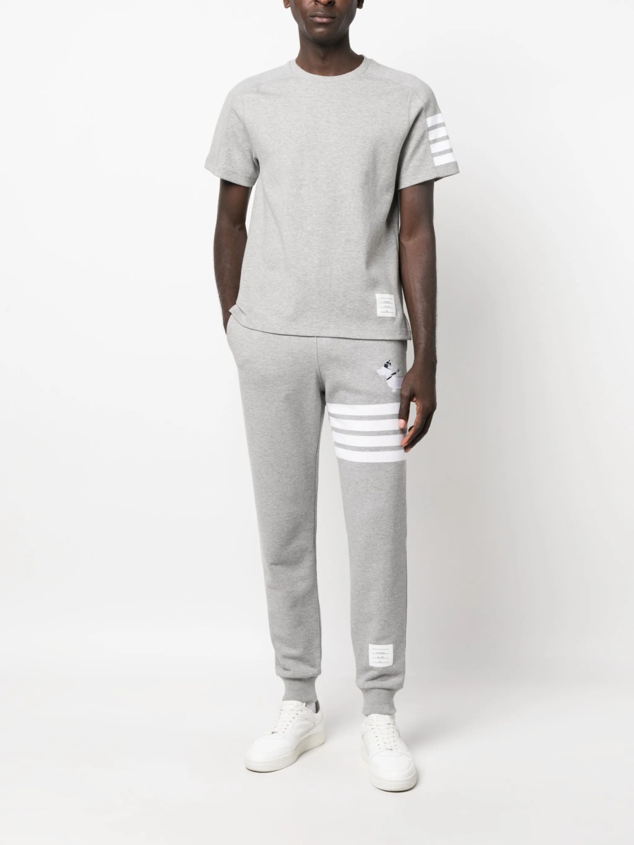 Tricou Thom Browne gri din bumbac - Img 2